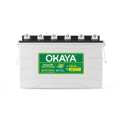 OKAYA PowerON OPSJT19048 160Ah Super Jumbo Tubular Advanced Battery for Home, Office & Shops | Robust & Compact Design | Extra Backup Plus (XBD+ technology) | 48 Months Total Warranty