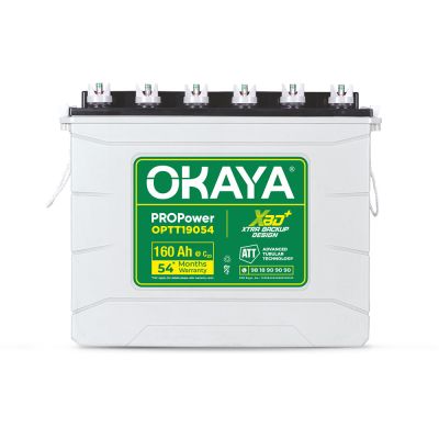 OKAYA PROPower OPTT19054 160Ah Advanced Tall Tubular Inverter Battery for Home, Office & Shops | Robust & Compact Design | Extra Backup Plus (XBD+ technology) | 54 Months Total Warranty