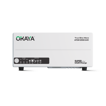 Okaya ATSW 2550 24V Home UPS Inverter | Advanced True Sine Wave Technology | 2000 VA / 1440 Watt | LED Display | Faster Charging | High Load Capacity | Appliance Safe | 36-Month Warranty