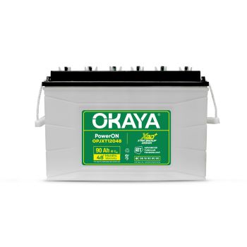 OKAYA PowerON OPJXT12048 90Ah JXT Inverter Battery for Home, Office & Shops | Robust & Compact Design | Upgrade over 80Ah JT | Xtra Backup Plus (XBD+ technology) | 48 Months Warranty*