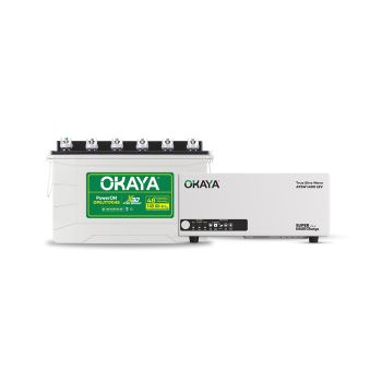 Okaya Advanced Inverter & Battery Combo | ATSW 1400 12V UPS/Inverter (1150VA) with Advanced True Sine Wave technology & PowerON OPSJT17048 140Ah/12V Advanced SJT Battery | For Home, Office & Shops