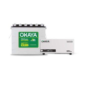 Okaya Advanced Inverter & Battery Combo | ATSW 1175 12V UPS/Inverter (925VA) with Advanced True Sine Wave technology & PROPower OPTT22060 190Ah/12V Advanced Battery | For Home, Office & Shops