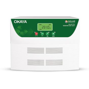 Okaya 1050VA 12V MPPT Solar PCU | Dual Interleaved MPPT Technology | True Sine Wave Off-Grid Inverter
