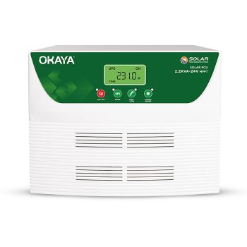Okaya 2200VA 24V MPPT Solar PCU | Off-Grid Inverter | Dual MPPT | True Sine Wave Output
