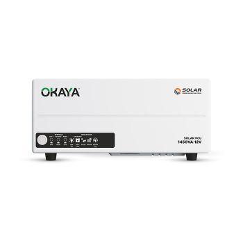 Okaya 1450VA 12V PWM Solar PCU | Off-Grid Inverter | TwinCharge technology | True Sine Wave Output