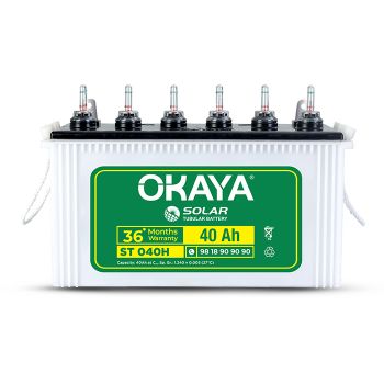 Okaya Solar Battery ST 040H - 40Ah Capacity with Total Warranty of 36 Months | Reliable Power Storage for your Solar Applications at Home, Office & Shops
