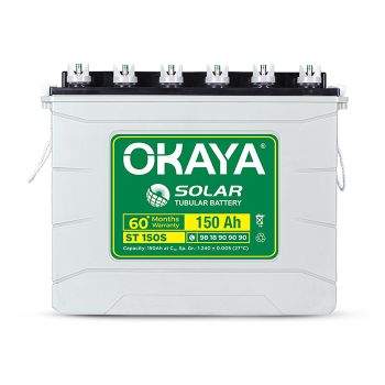 Okaya Solar Battery ST 150S - 150Ah Capacity with Total Warranty of 60 Months | Reliable Power Storage for your Solar Applications at Home, Office & Shops