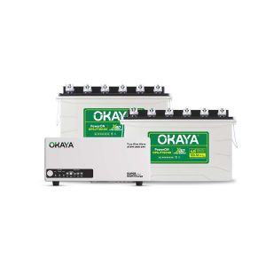 Okaya Advanced Inverter & Battery Combo | ATSW 1900 24V UPS/Inverter (1650VA) with Advanced True Sine Wave technology & 2 Advanced SJT Battery (PowerON OPSJT19048 160Ah/12V) | For Home, Office & Shops